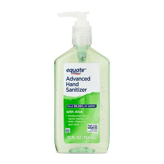 Equate Advanced Hand Sanitizer with Aloe, 12 fl oz