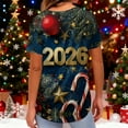 thumbnail image 4 of Garbnen Christmas Scrub Tops Woman Plus Size Stretchy Happy New Year 2026 Nurses Working Uniforms with Pocket V Neck Short Sleeve Scrub Tops Women S-5XL, 4 of 5