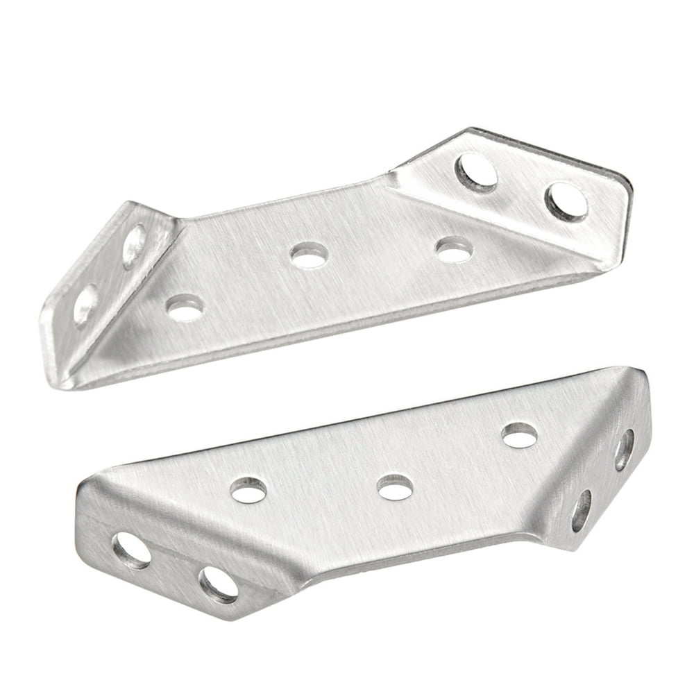 Uxcell Cupboard Stainless Steel Flange Corner Brace Angle Brackets 20pcs