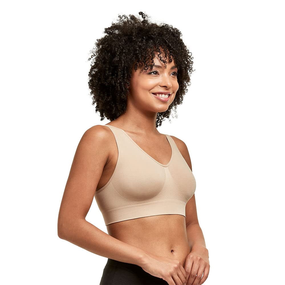 Hanes Womens ComfortFlex Fit Get Cozy Wirefree Bra L Nude