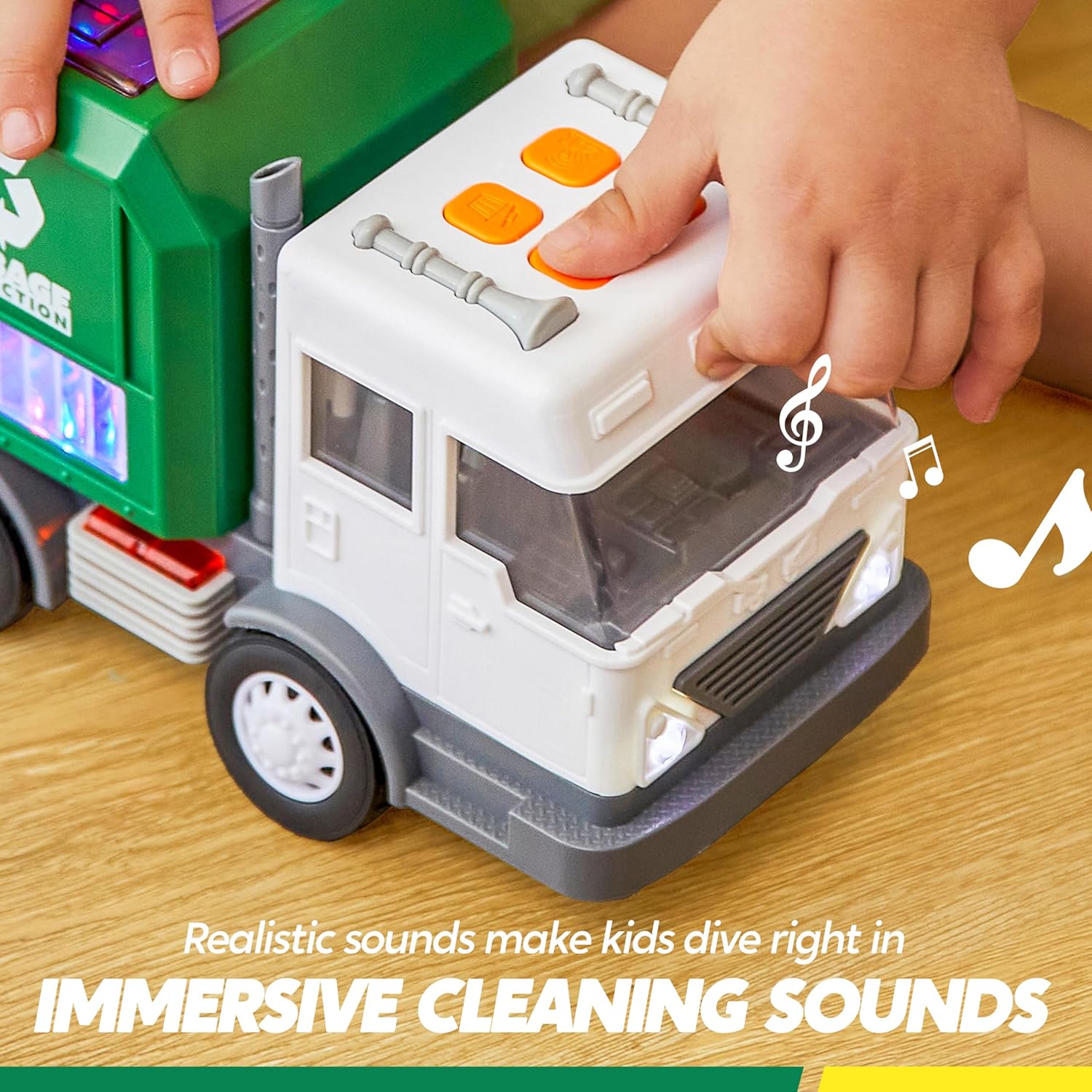 Joyfy LED Garbage Truck, Bump & Go with Lights, Sounds & Hatch photo 7
