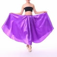 thumbnail image 2 of inlzdz Girls Flamenco Dance Skirt Full Circle Mexican Folkloric Belly Dance Costume Flowy Maxi Skirt Purple 7-8, 2 of 3