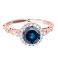thumbnail image 2 of Aonejewelry 1.30 Ct. Halo Blue Diamond Engagement Wedding Ring In 14k Solid Rose Gold, 2 of 4