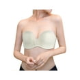 thumbnail image 2 of INSPIRE CHIC Women's Anti-Slip Push Up Wedding Underwire Bridal Balconette Strapless Bra Cream 38C fit 34B 34C, 2 of 4
