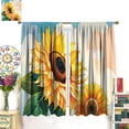 thumbnail image 3 of Sunflower Curtains Cartoon Flower Plant Rod Pocket Blackout Window Treatment for Living Room Girls Woman Room Decor Floral Art Printed Window Drapes 42x63in, 3 of 6
