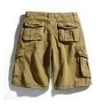 thumbnail image 3 of Mens Shorts Cotton Stretch Button Front Cargo Shorts with Multi-Pocket Casual Loose Outdoor Hiking Camping Travel Shorts, 3 of 8