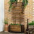 thumbnail image 5 of Outsunny Raised Garden Bed with Trellis and Metal Corners, 58" Freestanding Wooden Planter Box, 5 of 9