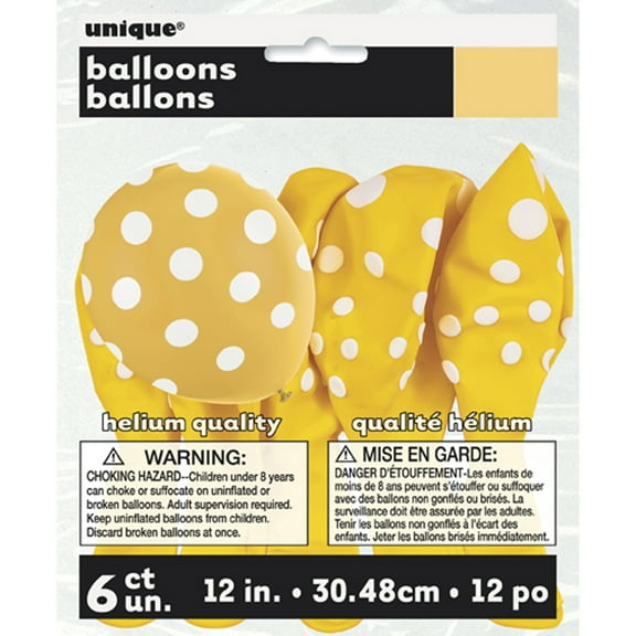 Latex Polka Dot Balloons, 12in, 6ct