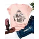 thumbnail image 1 of Camiseta con estampado para mujer, ropa bonita, Top de moda de Año Nuevo, Camisetas Básicas de manga corta con gráfico de Navidad, 1 of 5