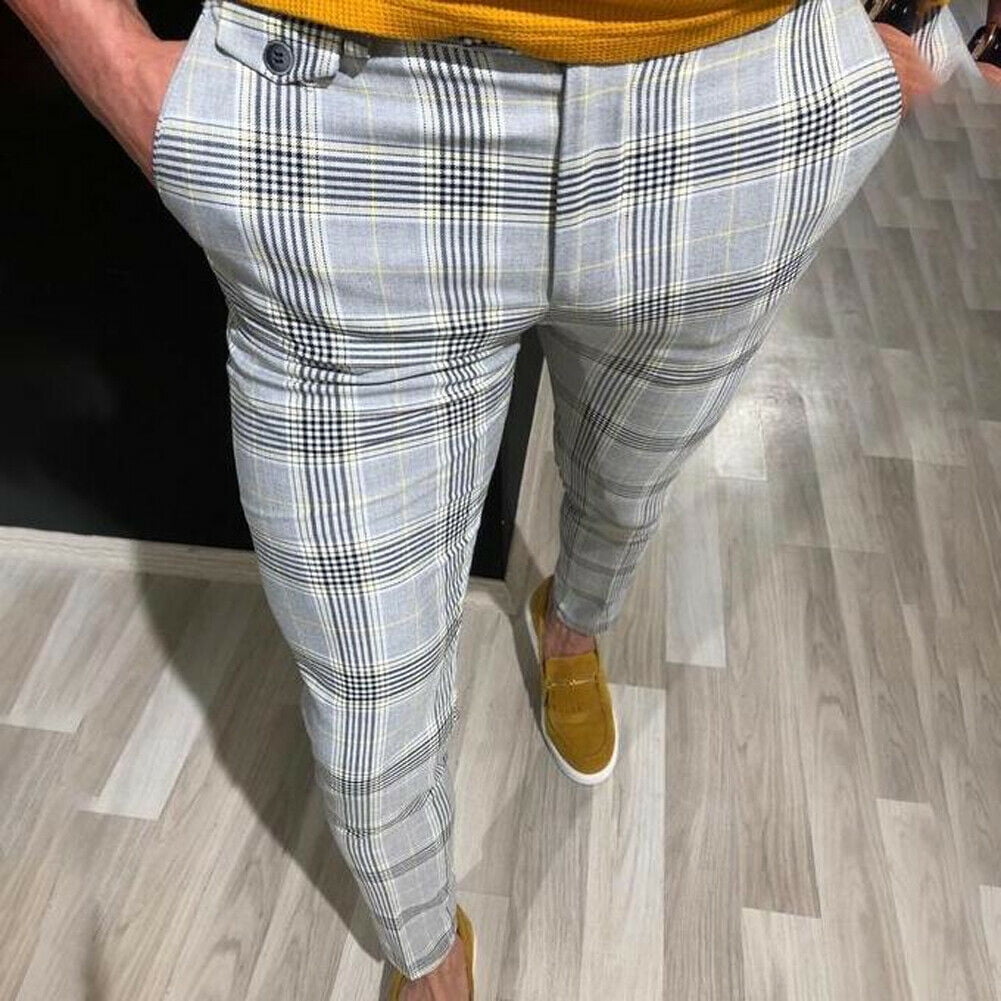 mens trousers plaid