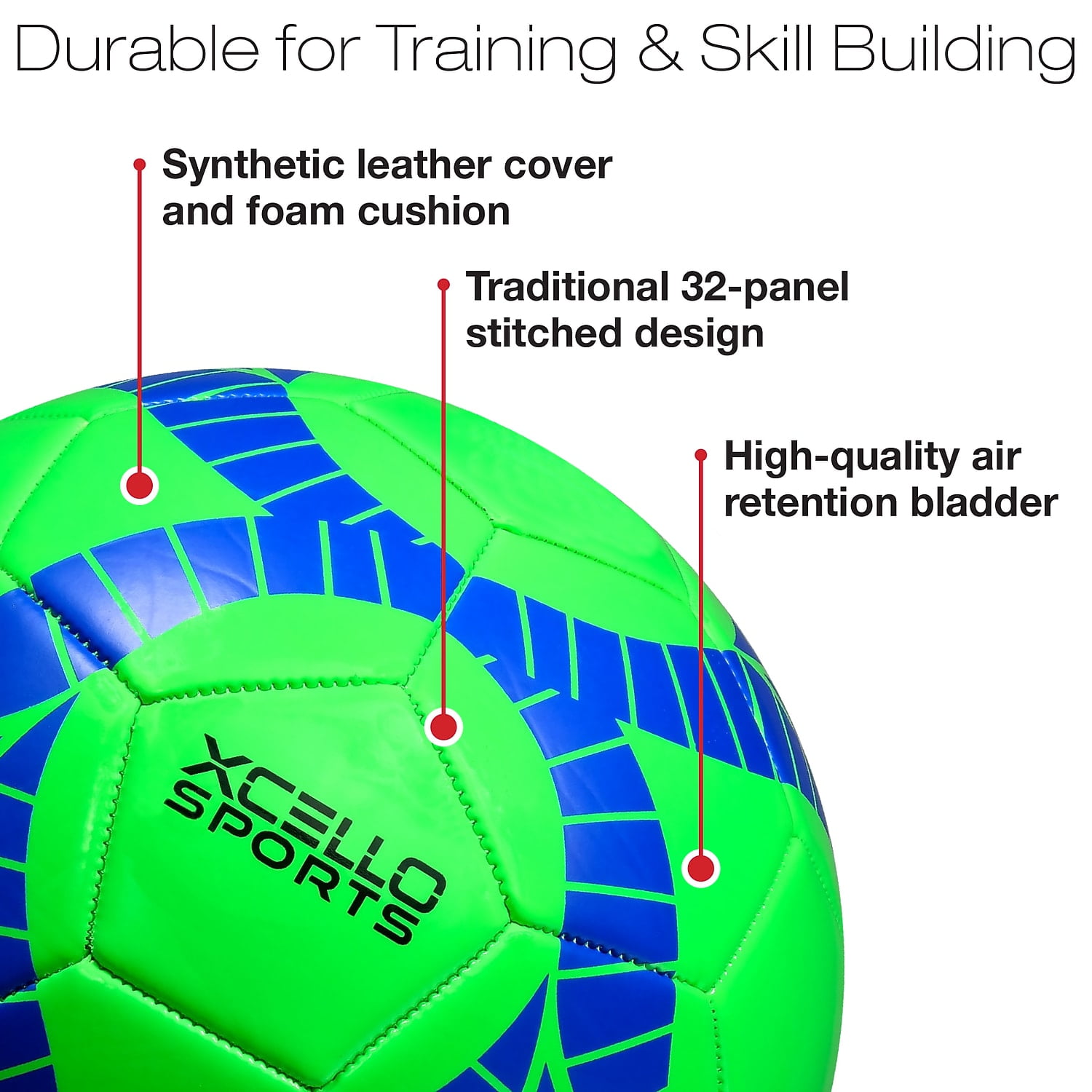 Xcello Sports Size 4 Soccer Balls with Pump Orange/Green/Navy 6/Pack (SB-S4-6-ASST-1)