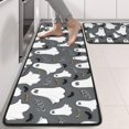 thumbnail image 2 of Kitchen Rugs Sets Of 2,Halloween Ghosts Bats and Eyes Anti Fatigue Kitchen Mat Rugs Non Slip Washable,Decorative Kitchen Floor Mats for Kitchen,Sink,Laundry,17"x47"+17"x47", 2 of 5