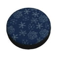 thumbnail image 3 of Gaeub Snowflake Dark Blue 14-17in Tire Cover, Spare Tire Cover, for Camper Caravan, Trailer, Car, Truck, SUV, Jeep - 17 inch, 3 of 9