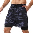 thumbnail image 2 of Mens Swim Trunks with Compresssion Liner Elastic Waist Camouflage Print Board Shorts with Pockets Swim Shorts Beachwear, 2 of 6