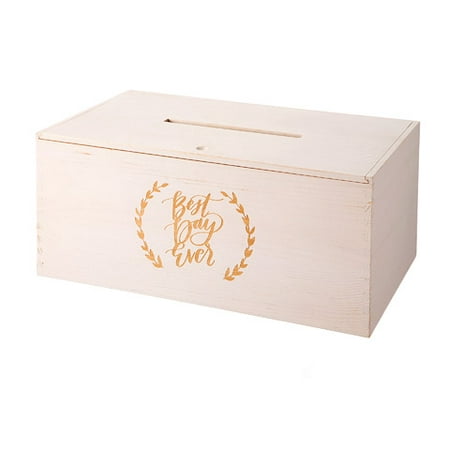 David Tutera Wood Gift Card Box: Best Day Ever, 8.56 x