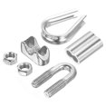 thumbnail image 4 of Unique Bargains 1/4' Wire Rope Kit, 24 Pack M6 Stainless Steel Thimbles Clamps Crimping Loop, 4 of 7