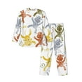 thumbnail image 2 of Kll Cartoon Monkey Sleepwear Mens Flannel Pajamas,Long Cotton Pj Set, 2 of 9