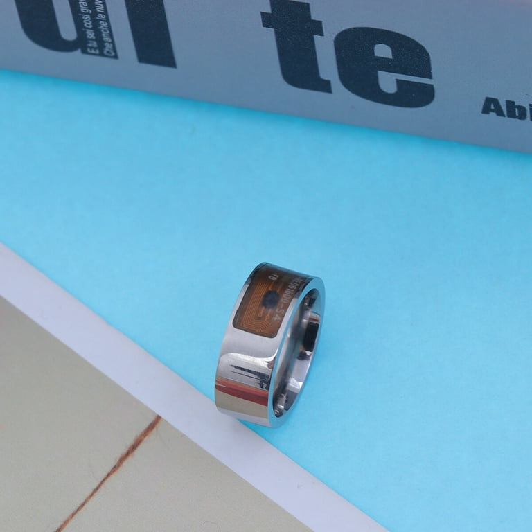 ALZKE Magic Smart Rings for Men, Popular NFC Stainless Steel 8mm