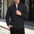 thumbnail image 5 of Fmbrln Men's Zip Up Softshell Jacket Stand Collar Casual Outerwear Long Sleeve Solid Color Coat with Pockets, 5 of 6