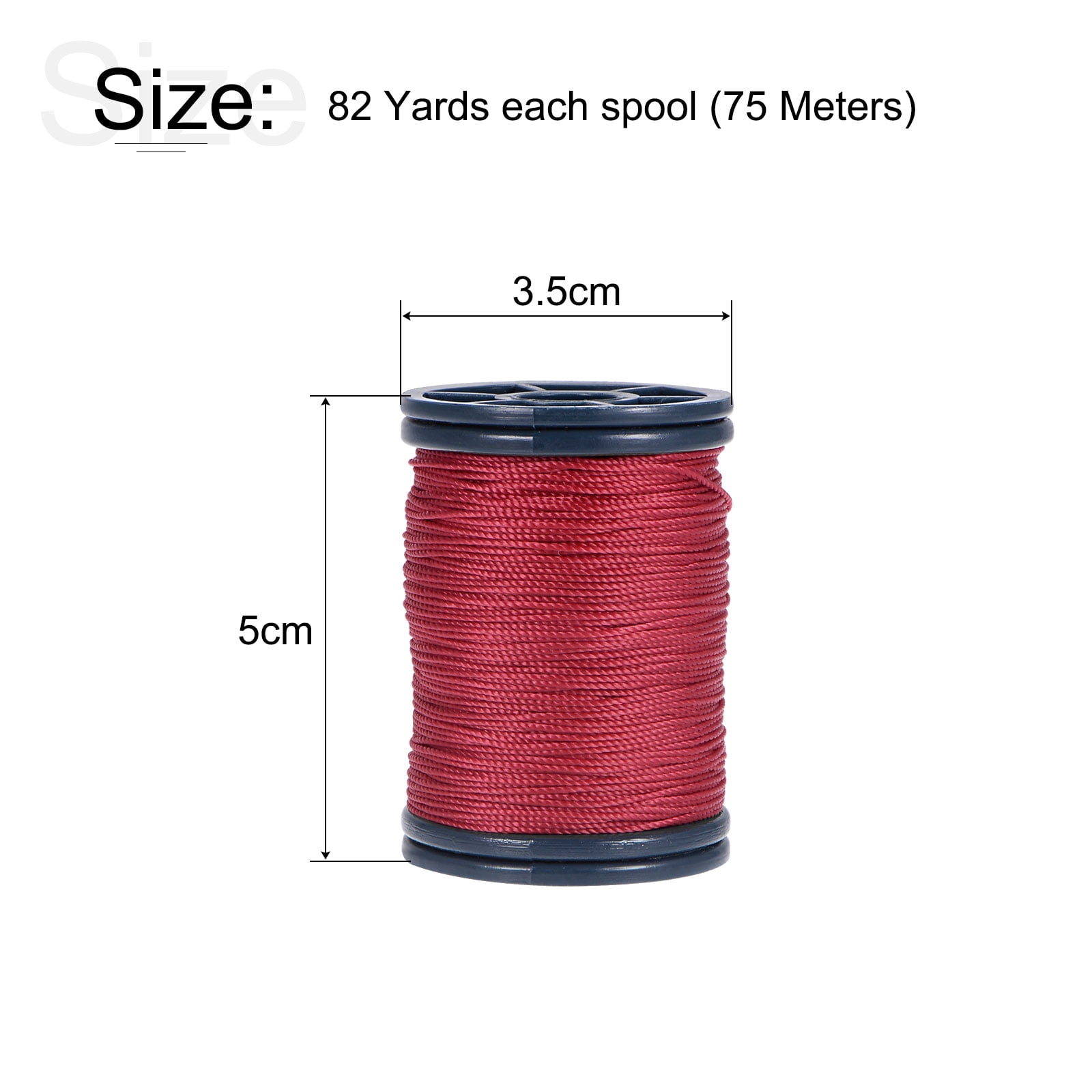 Ed Polyester Sewing Thread Heavy Duty for Upholstery Outdoor Equipment Sewing Dark Red, Size: 0.65 mm