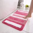 thumbnail image 1 of Alfombra de baño antideslizante, alfombra de cocina, alfombra de baño esponjosa, alfombra de ducha de microfibra suave, secado rápido, absorbente de agua, lavable a máquina-50 x 80 cm (rojo y blanco) Sailing Electrónica, 1 of 4