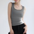 thumbnail image 6 of JULMCOMO Cotton Tank Tops for Women Square Neck Slim Fit Comfy Casual Tank Tops Sleeveless Summer Basic Shirts Light Gray M, 6 of 6