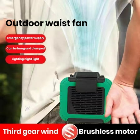 

NIBOLOG Waist Clip Fan Wearable Fan with Brushless Motor Low Noise Compact Size Rechargeable Personal Cooling Fan with LED Light