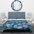 thumbnail image 2 of Designart 'Abstract Blue Flower Petals' Geometric Bedding Set - Duvet Cover & Shams, 2 of 4