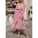 thumbnail image 4 of Vestido Midi Bohemio Floral para Mujer PRETTYGARDEN con Escote en V y Envuelto, 4 of 6