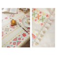 thumbnail image 3 of Nvzi Tablecloth, Cotton and Linen, No-wash Fabric, Ethnic Style, Rectangular Tassel, Dining Homestay, Tablecloth 55*55inch（Morning Flower）, 3 of 4