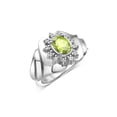 thumbnail image 4 of RYLOS Rings for Women Silver Ring with Oval 7X5MM Gemstone &  Sparkling Diamonds August Peridot Jewelry  Size 8, 4 of 8