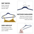 thumbnail image 6 of VECELO 100 Pack Velvet Non-Slip Heavy Duty Adult Hangers with 360° Swivel Hook, Ultra-Thin Space Saving Clothes Organizer for Coats Shirts Dresses Closet Storage-Blue, 6 of 10