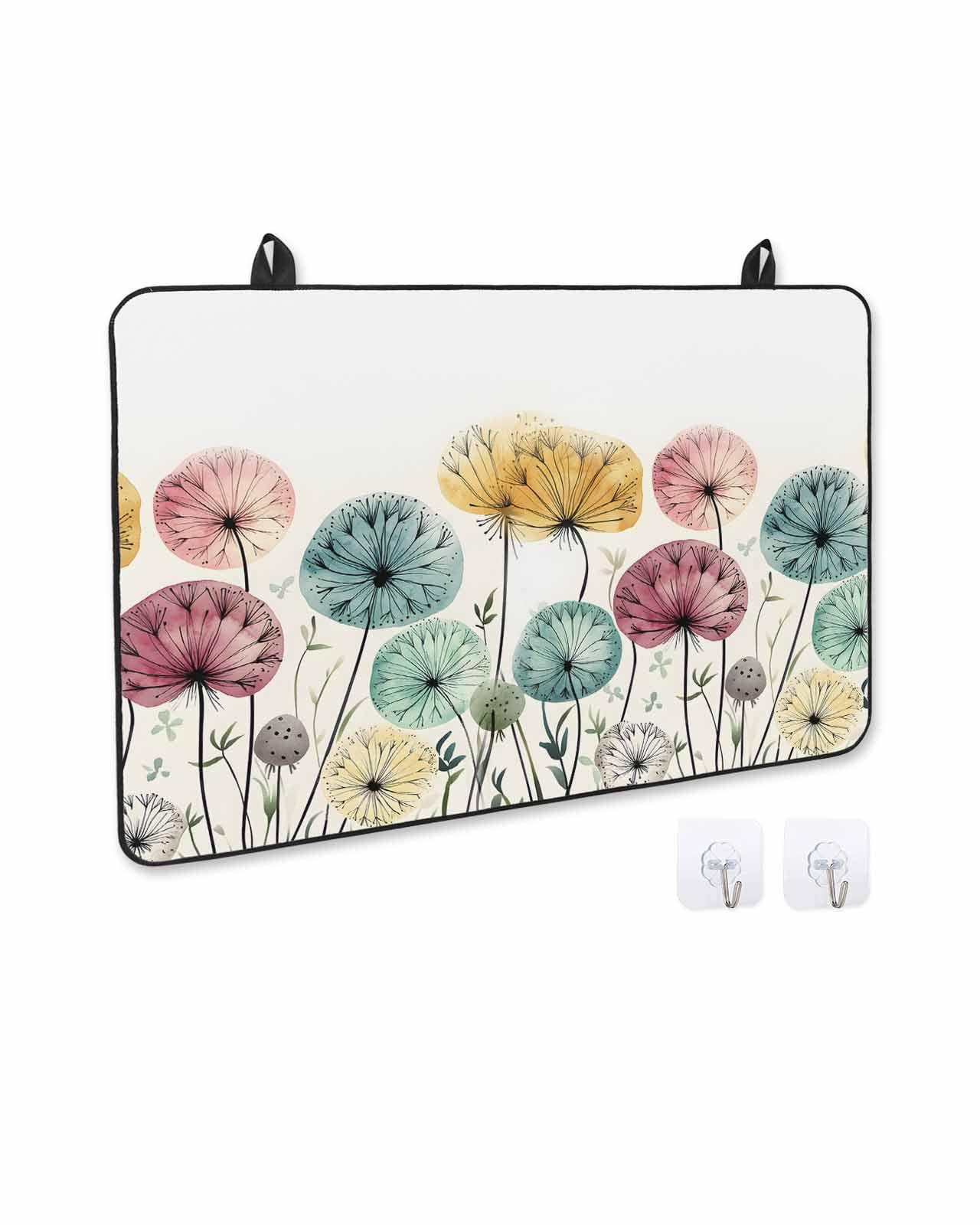 nqOlkjepod Large Induction Cooktop Protector Mat 36"x21", Spring Floral Stove Top Covers for Electric Stove, Modern Abstract Art Farmhouse Botanical Stove Burner Cover Mats, Glass Top Stove Cover