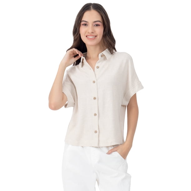BLUSA PARA MUJER QUARRY OVERSIZE CON BOTONES