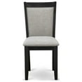 thumbnail image 3 of MZC6T06 Mid Century Dining Chairs - Shitake Linen Fabric Seat and High Chair Back - Wire Brushed Black Finish (SET OF 2), 3 of 5