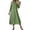 Green, variant on Kukoosong Women's V-Neck Slim Fit Peasant Tea-Length Dress with 3/4 Sleeves and Zipper Pockets for Casual Party Wedding Work Vacation Dresses
