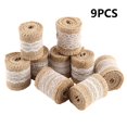 thumbnail image 1 of 9PCS X1M Trims Tape Jute Burlap Rustic Wedding Party Natural Hessian Ribbon Lace, 1 of 11