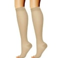thumbnail image 2 of SZDUDU 2 Pairs Knee High Compression Socks for Women and Men 15-20 mmHg, Open Toe Compression Socks for Nurses, Medical, Running, Cycling, Athletic (2XL), 2 of 7
