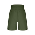 thumbnail image 7 of ZHYou Women's Shorts Summer Smocked High Rise Waist Stretch Pull On Wide Leg Shorts with Pockets,Green,Size M, 7 of 7