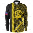 thumbnail image 1 of Camisas de manga larga con estampado 3D vintage de tamaño pequeño con el lema "Orgulloso de ser filipino" para hombre, blusas y camisas gráficas con patrones étnicos filipinos, 1 of 6