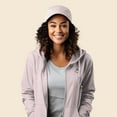 thumbnail image 4 of Dalix Smile Face Embroidered Fleece Zip Washed Hoodie Cold Fall Winter Women in Blush XL X-Large, 4 of 5