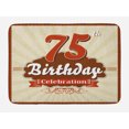 thumbnail image 1 of 75th Birthday Bath Mat, Retro Style Design Celebration Theme and Number Old Age Print, Non-Slip Plush Mat Bathroom Kitchen Laundry Room Decor, 29.5 X 17.5 Inches, Scarlet Brown Eggshell, Ambesonne, 1 of 2
