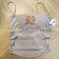 thumbnail image 1 of Sanrio Hello Kitty tirantes dibujos animados Anime japonés Kawaii estampado de moda Y2K dulce chica chaleco sin mangas pantalones cortos traje adelgazante, 1 of 4
