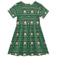 thumbnail image 2 of FORMRS Girls Short Sleeve Dress Summer Casual Round Neck A-line Beach Sundress, Sizes 2T-8T, Green Christmas Trees, 2 of 8