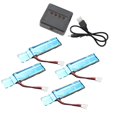 thumbnail image 2 of 4PC 3,7 V 520MAh 30C BateríA Li-Po Mejorada con Cargador USB para XK K110 K110S V930 V977 Piezas de Repuesto de HelicóPtero RC, 2 of 5