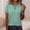 (Fashion 1)Green, variant on Women's Striped Print Fashion Cross-Neckline T-Shirt Summer Casual and Fashionable V-Neck Short Sleeve Top