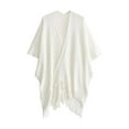 thumbnail image 3 of Gelikeya Shawl Wraps for Women, Cozy Lightweight Knitted Poncho Cape with Pockets, Warm for Fall Winter Travel, White, One Size, 3 of 6