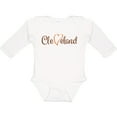 thumbnail image 3 of Inktastic Cleveland Heart Cursive Orange Boys or Girls Long Sleeve Baby Bodysuit, 3 of 5