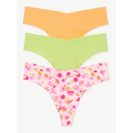 

Joyspun Women s No Show Thong Panties 3-Pack Sizes XS to 3X