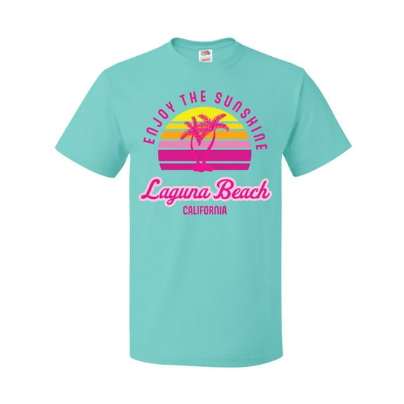 Inktastic Summer Enjoy the Sunshine Laguna Beach California in Pink T-Shirt